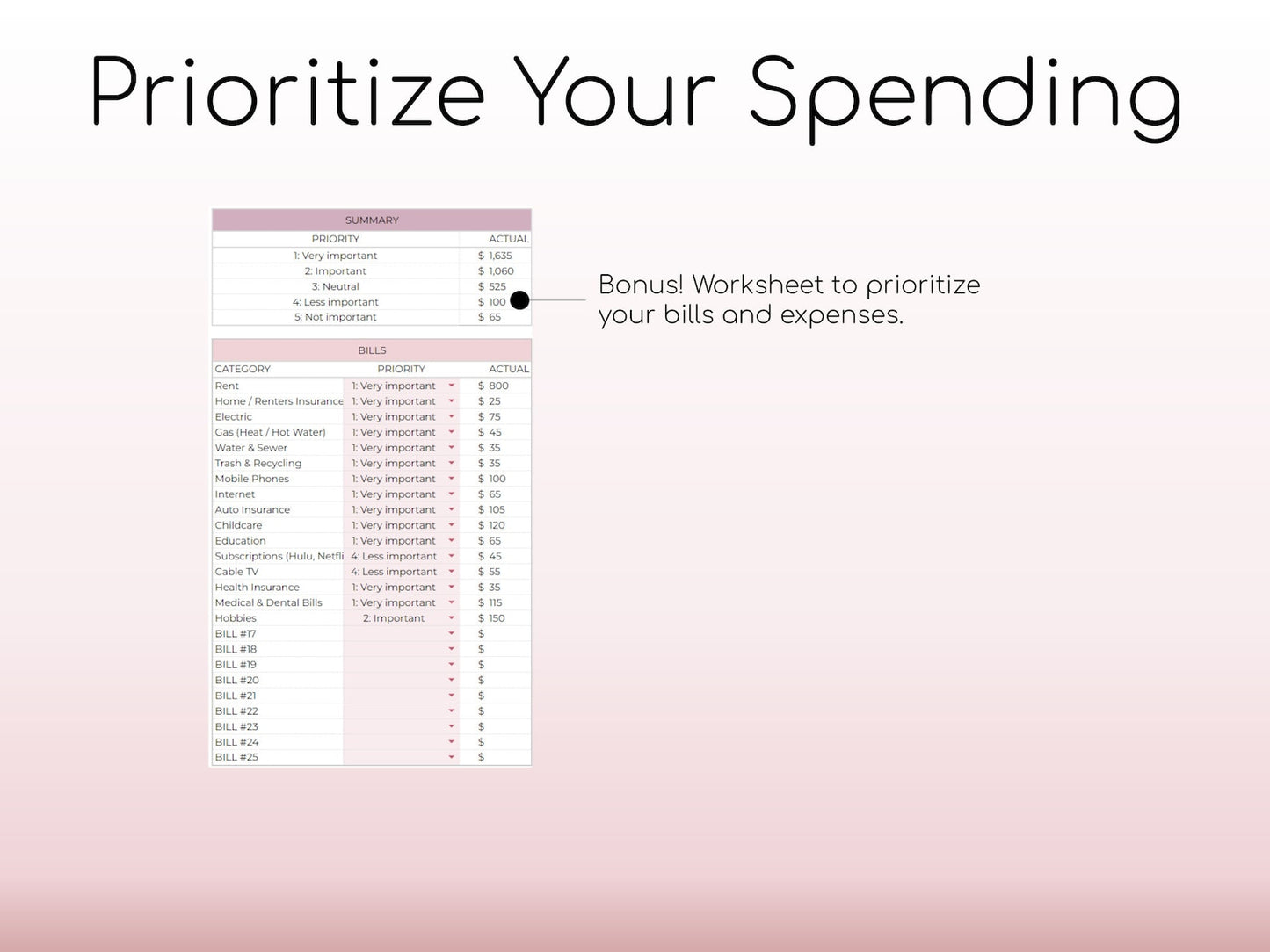 Monthly Budget Planner ( Instant Access )